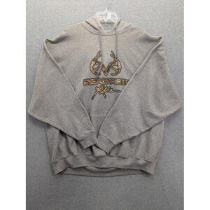 Realtree Xtra Hoodie Sweatshirt Mens 3XL Gray Camo Logo Jerzees NuBlend Pullover